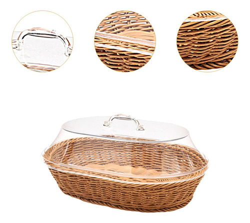 Cesta Para Servir Alimentos, Cesta De Pan Tejida 25cmx35cm