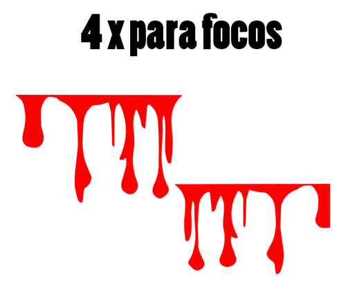 4 X Sticker Sangre Para Focos Autos Etc Varios Colores