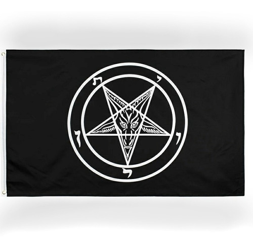 Bandera Baphomet Satanás Demonio  Pentagrama 1.5mts X 0.9mts