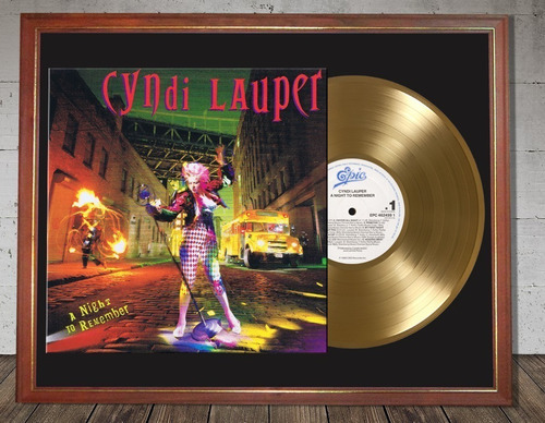 Cyndi Lauper A Night To Remember Tapa Y Disco Oro En Cuadro 