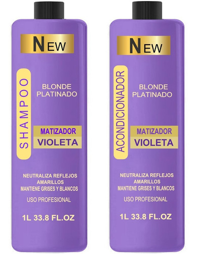 2 X 1 Litro Shampoo Y Acondicionador Matizador Violeta