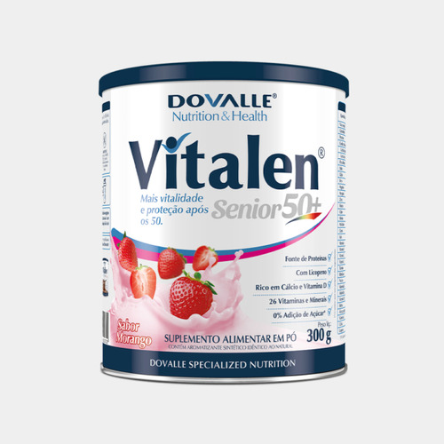 Suplemento Em Pó Dovalle  Vitalen Vitaminas Sabor  Morango Em Lata De 3000l