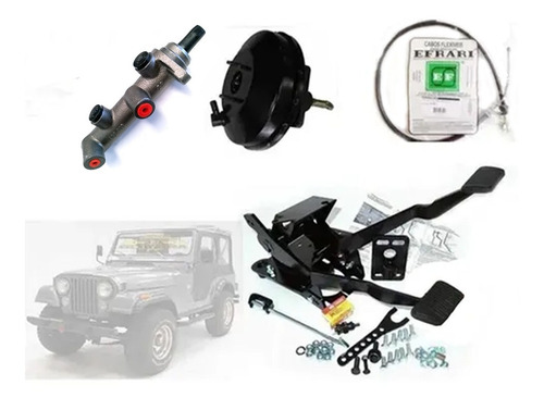 Imagem 1 de 2 de Kit Pedaleira Suspensa Freio/ Embreagem Jeep Willys Cj5/ Cj6