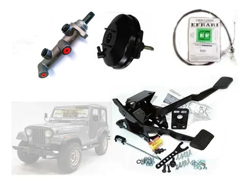 Kit Pedaleira Suspensa Freio/ Embreagem Jeep Willys Cj5/ Cj6