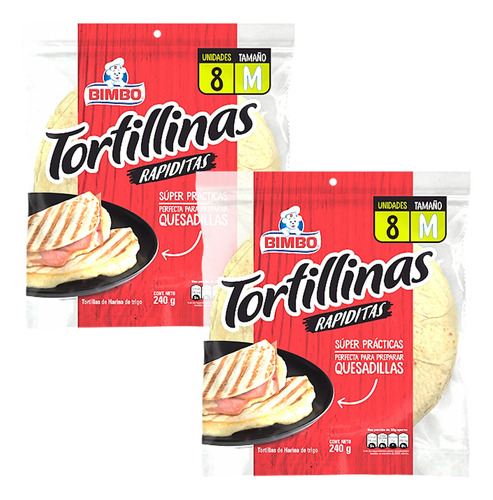 Bimbo Tortillas Blancas Clasicas M Bolsa 8 Uds X 2