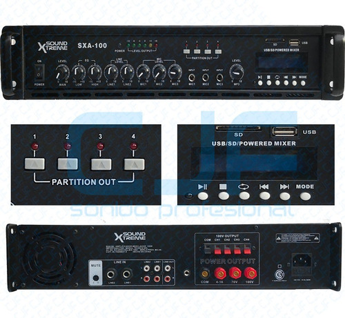 Amplificador Música Funcional Sxa Usb Bluetooth Mic Pc Cjf