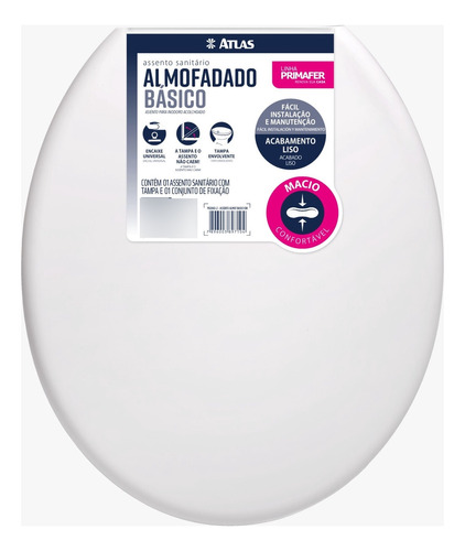 Asiento De Inodoro En Plastico Atlas - Acolchonado