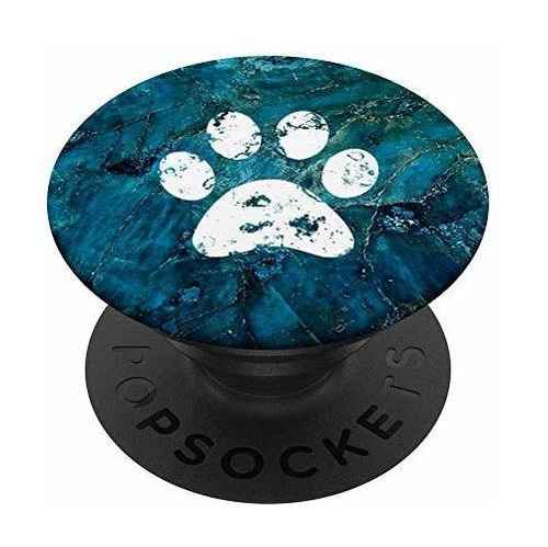 Popsockets Azules Con Estampado De Pata De Perro Blanco, Pop