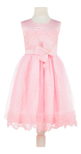 Imagen 1 de 1 de Vestido De Nena Con Tull Y Brillo Importados Para Comunion, Fiestas, Eventos, Fotografia Talle 4 A 10