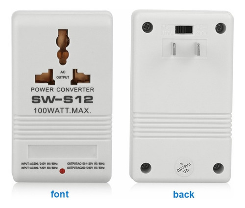 ' Convertidor De Voltaje De 100w 110v/120v A 220v/240v