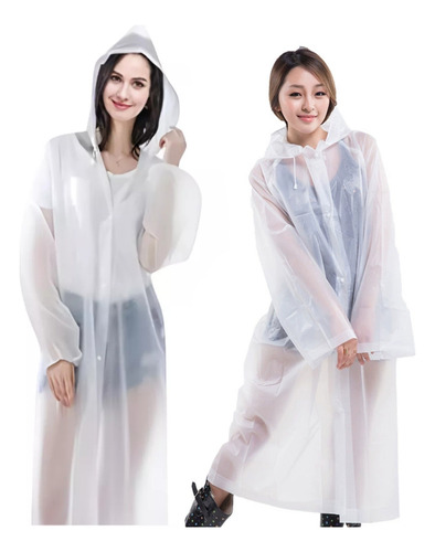 Kit 3 Capa De Chuva Reforçada Pvc Transparente Resistente