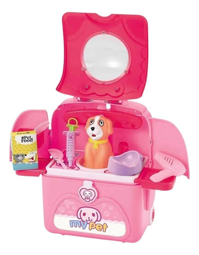 Brinquedo Menina Mochila Pet Shop Cachorro 3 Em 1 Multikids