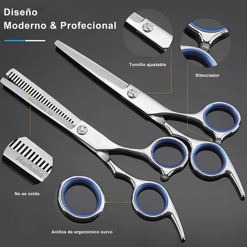 Kit Tijeras Peluqueria Profesional Con Estuche Y Capas