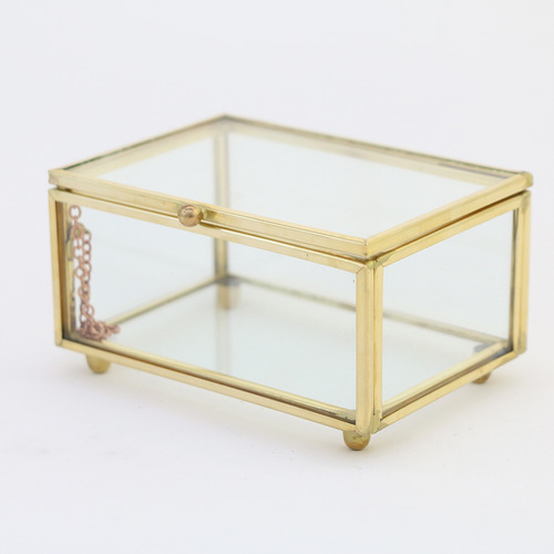 Caja De Cristal Con Tapa Decorativa Para Joyas Y Recuerdos O