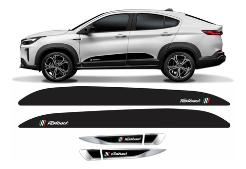 Kit Adesivo Faixa Lateral Aplique Porta Fiat Fastback Kit19