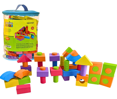 60 Piezas De Bloques De Construccion Infantil_okidoki