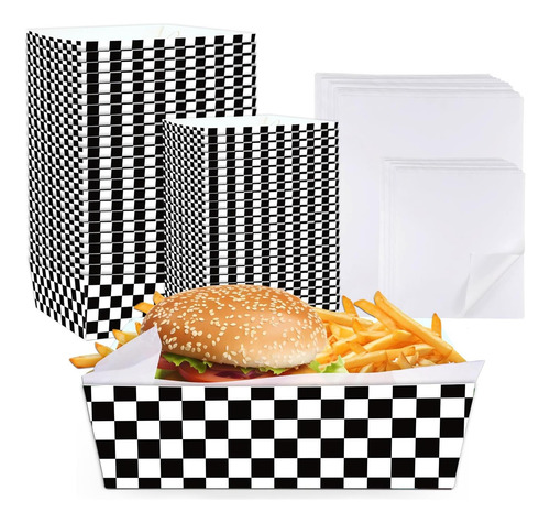 Weepa 36 Pcs Bandejas De Comida Desechables A Cuadros De De