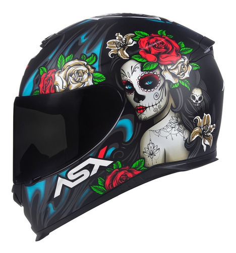 Capacete Axxis Eagle Catrina Matt Black - Preto Tamanho do capacete 58