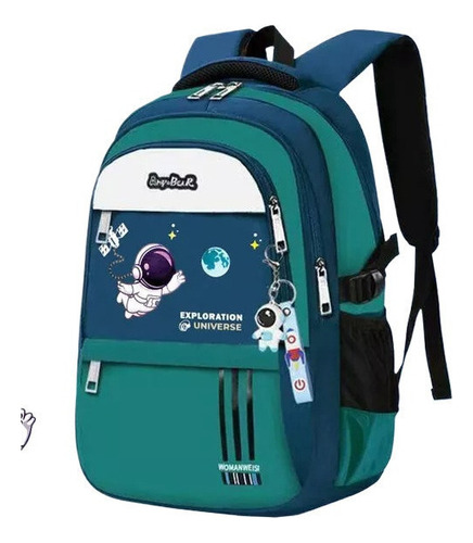 Mochila Ortopédica Infantil, Astronauta, Impermeable