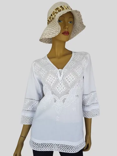 Blusas hippies blancas hotsell