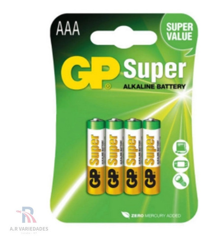04 Pilhas Aaa Alcalina Gp Super - Alkaline Energia