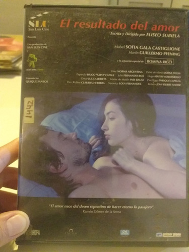 Película El Resultado Del Amor. Original. Eliseo Subiela (Usado)