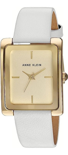 Reloj Mujer Anne Klein Correa De Piel 30 Mm Ak/2706chwt Color de la correa Blanco Color del bisel Dorado Color del fondo Dorado