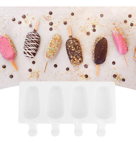 Molde Silicona Mini Paletas Hielo Rayadas Bocadillos Postres Color Sorpresa