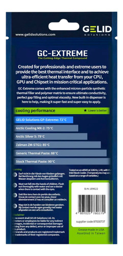 Pasta Termica Gelid Solutions Gc-extreme 3.5 Gr. Original Gc-extreme
