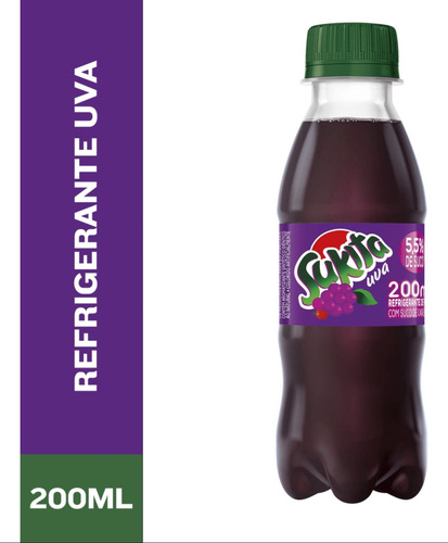 Refrigerante Sukita Uva 200ml Caçulinha - Kit C/ 12 Unidades