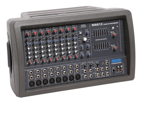 Consola Potenciada Moon M6612 12 Canales - 200 Watts - Eq Li