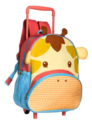 Mochila Infantil Com Rodinhas E Alça Costa Estampa Girafa