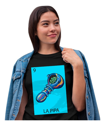 Playeras Premium Manga Corta Alfa Dama La Loteria La Pipa