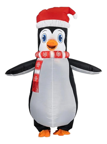Botarga Inflable De Pinguino Navideño Disfraz