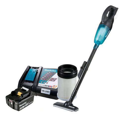 Aspirador Bateria 18v Dcl180zb Transparente C/ Filtro Hepa Cor Azul-turquesa