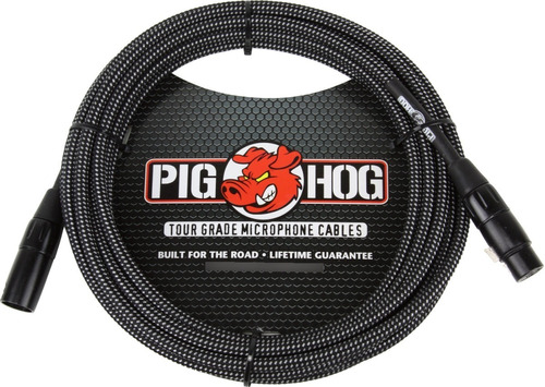 Imagen 1 de 5 de Pig Hog Phm30bkw Cable Tela Xlr De 9 Metros Para Micrófono