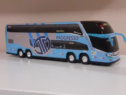 Miniatura Ônibus 4 Eixos Progresso - 30cm Comprimento