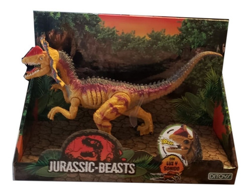 Muñeco Dilophosaurio Dinosaurio Luz Y Sonido Jurassic Beast
