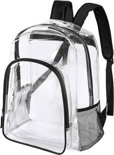 Mochila Transparente Resistente De Plastico - Negra