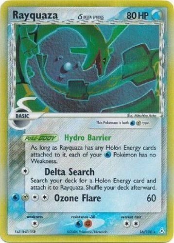 Rayquaza (delta Species) 16/110 Holo Raro Pokemon Tcg