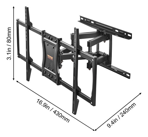 Vevor Soporte Tv Brazo Articulado 4,61 Pulgadas
