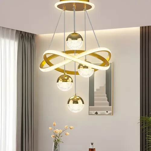 Pendente Luminaria De Led, Lustre Modernos De Sala Quarto 127/220v Amarelo