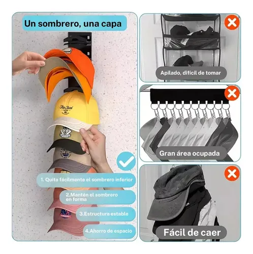 Soporte Gorras, Colgador Gorras Pared, En Closet Y Estante