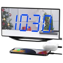 Comprar Reloj Despertador Digital Doble Con 2 Cargadores Usb