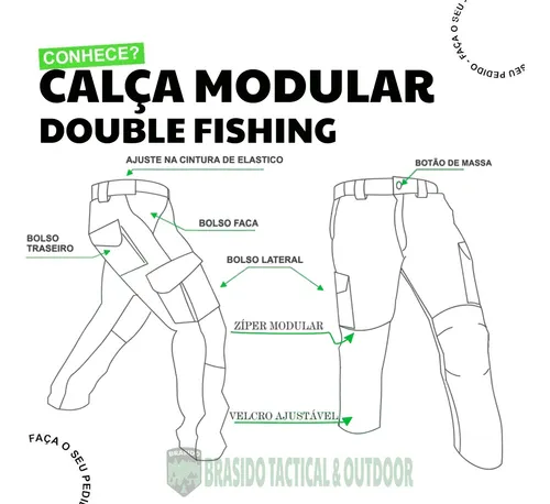 Calça com Ziper Safo Military Double Fishing - MP Fishing MP Mundo da  Pescaria