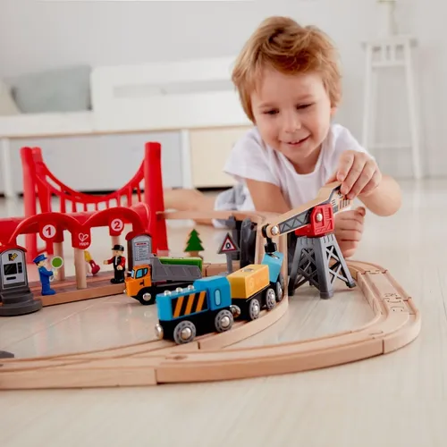 Pista Tren Circuito Ciudad Juego Juguete Hape Madera Trenes