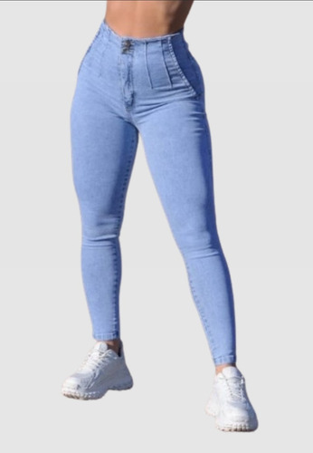 Jeans Mujer  Cintura Avispa Calse Perfecto Skinny Acid Blue 