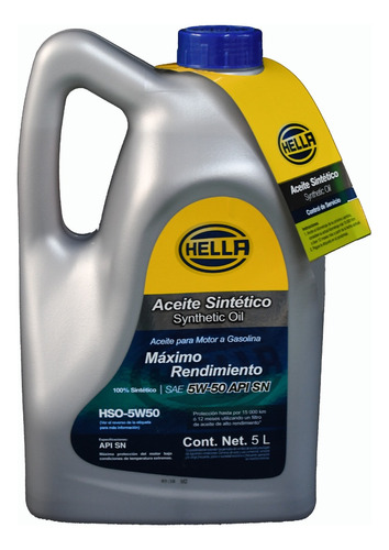 Aceite Sintético Universal / Motores Gasolina / Hella 5w50