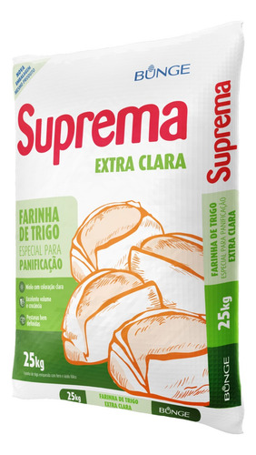 Farinha de Trigo para Panificação Extra Clara Suprema Saco 25kg