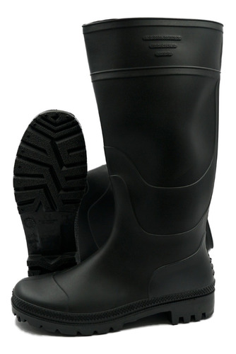 Bota Lluvia Pvc Negra 38-45